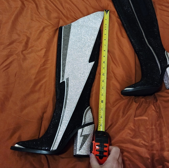 Dolls Kill Sheriff Shine Knee High Boots - Noir Ziggy - Club EXX - NWOT - Picture 9 of 12